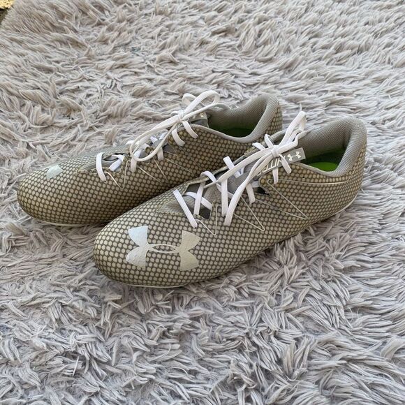 Under Armour UA Nitro Low MC Football Cleats‎ Men’s Size 16 Silver Pre Owned - Picture 1 of 16